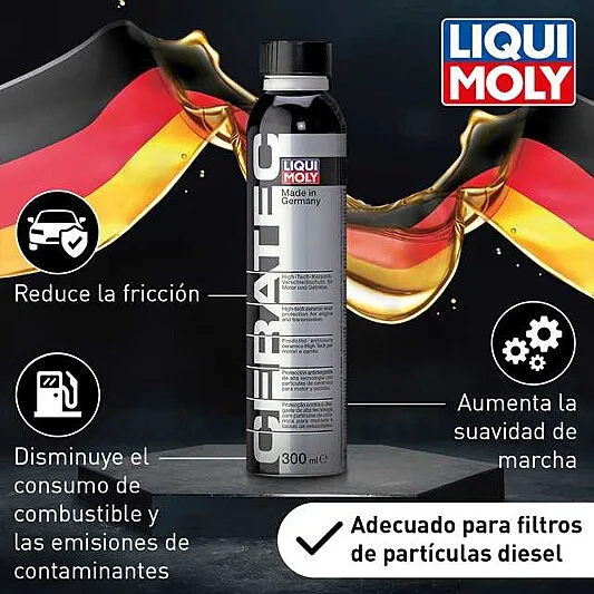 Optimiza el rendimiento de tu motor con Liqui Moly 3721 Cera Tec. Descubre cómo su tecnología de microcerámica reduce la fricción, protege contra el desgaste extremo y prolonga la vida útil de tu vehículo hasta 50.000 km.